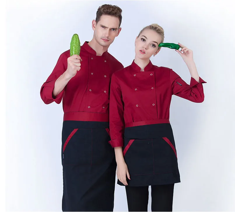 2017 Ограниченная серия мужская форма шеф повара с длинным рукавом западный