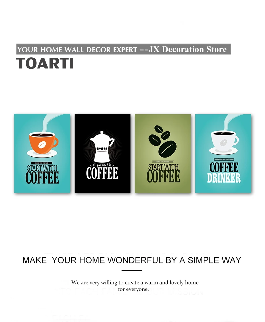 Start With Coffee Vintage Poster&Prints Retro Canvas Painting For Kitchen Coffee Shop Wall Picture For Diningliving Room Decora (2)