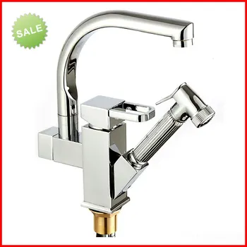

Classic two spout kitchen faucet 360 Degree swivel kitchen mixer faucet tap solid kitchen chrome faucets