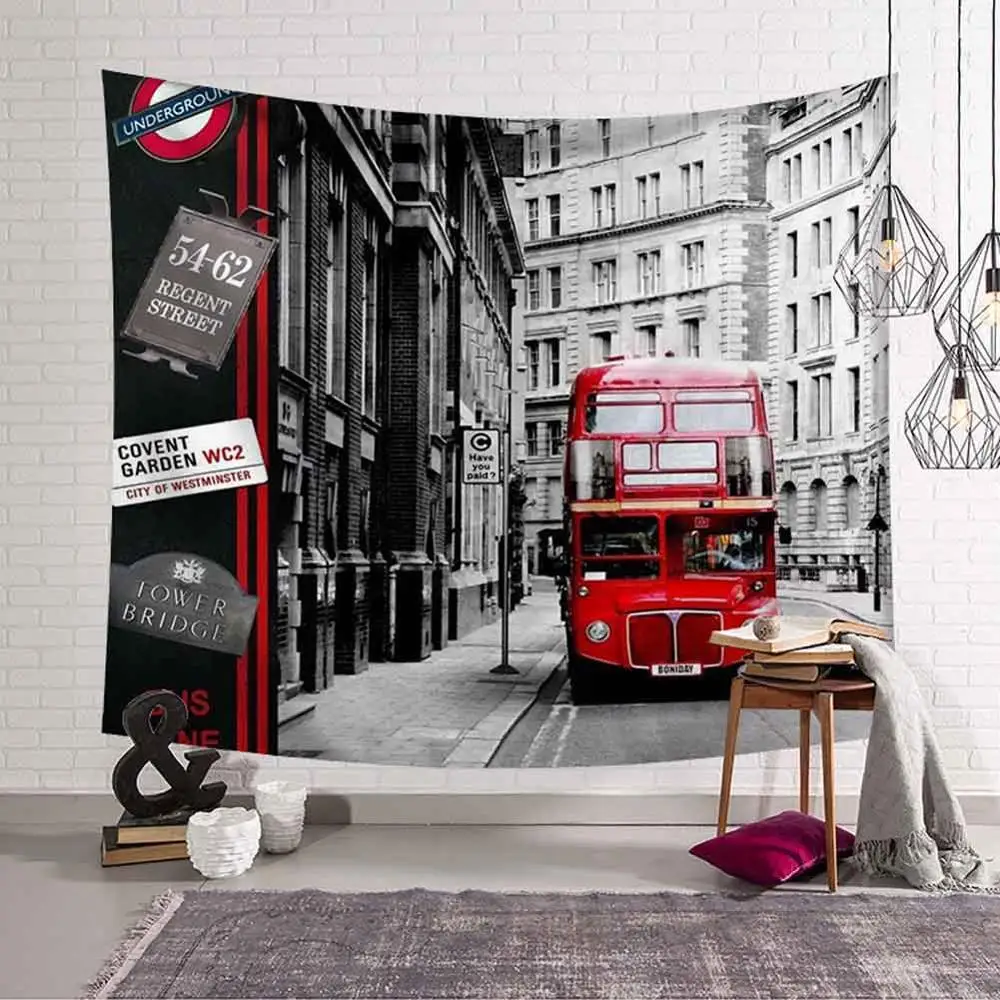 GT8077-10 Red Bus Tapestry