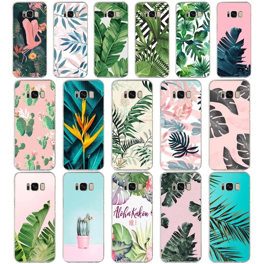 

112 ZX Tropical plants TPU Soft Silicone Case For Samsung Galaxy s6 s7 edge S9 S8 S10 Plus Phone Cover Capa Capinha