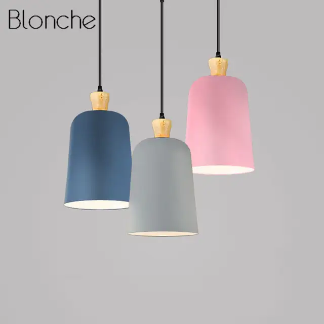 Nordic Home Decor Pendant Lights Denmark Colored Macaron Hang Lamp