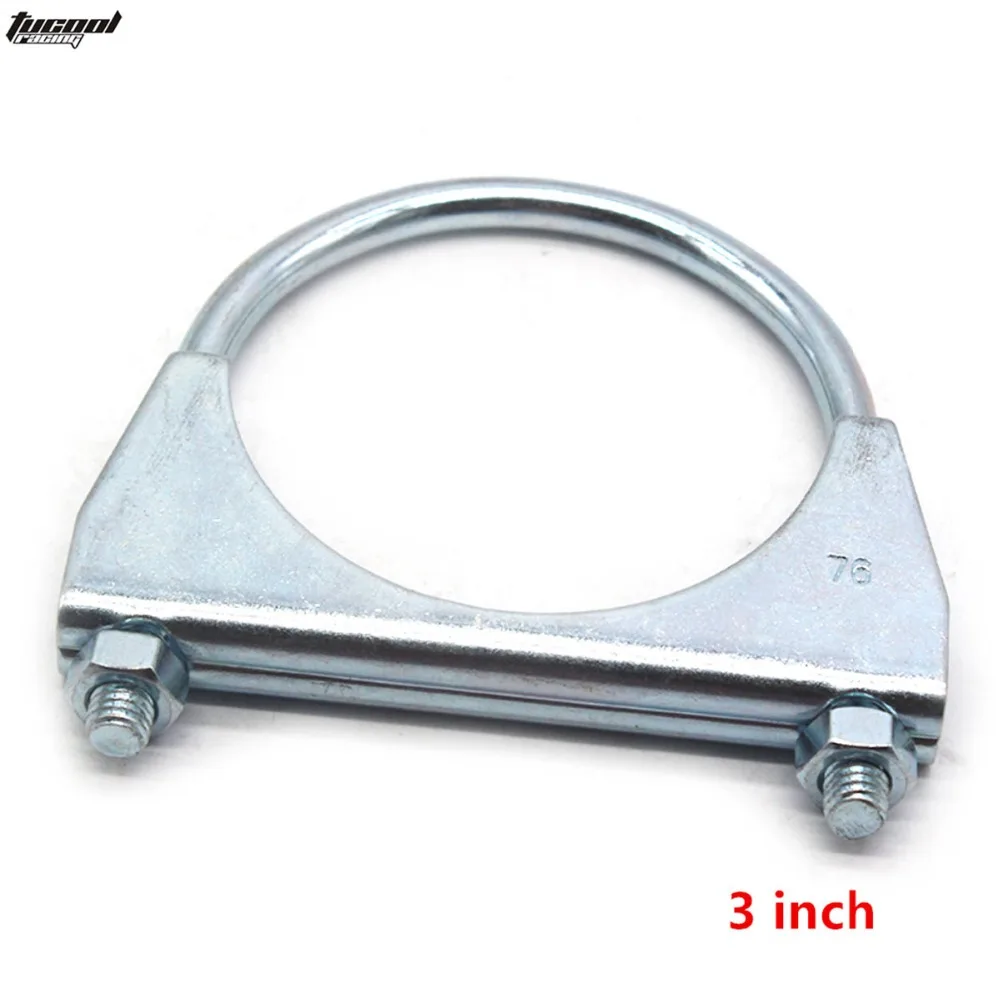 3" U Bolt Muffler Exhaust System Clamp Heavy Duty Saddle Style Truck