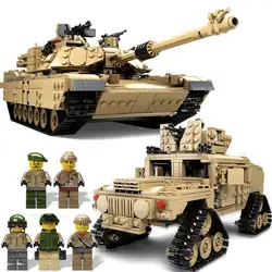 Новая тема танкостроения Конструкторы 1463 шт. здания Конструкторы M1A2 Abrams MBT KY10000 1 изменить 2 игрушечный танк модели Игрушечные лошадки для