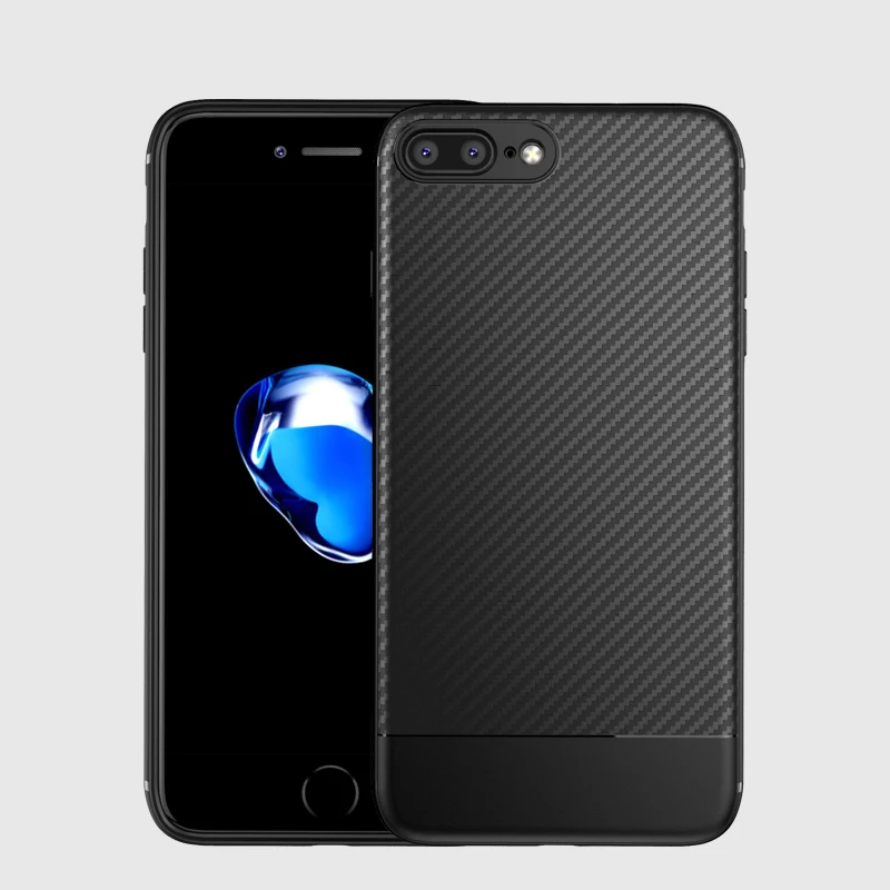 Carbon Fiber Case for iphone X 7 8 plus thin Slim Back Luxury 6S 6 Silicon Soft Black Cover |