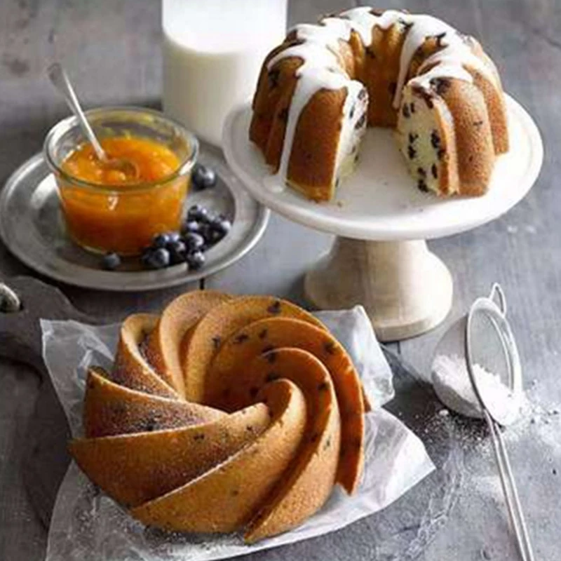 Big Swirl Shape Silicone Butter Cake Mould Baking form Tools For Cake Mold Bakery baking dish Bakeware