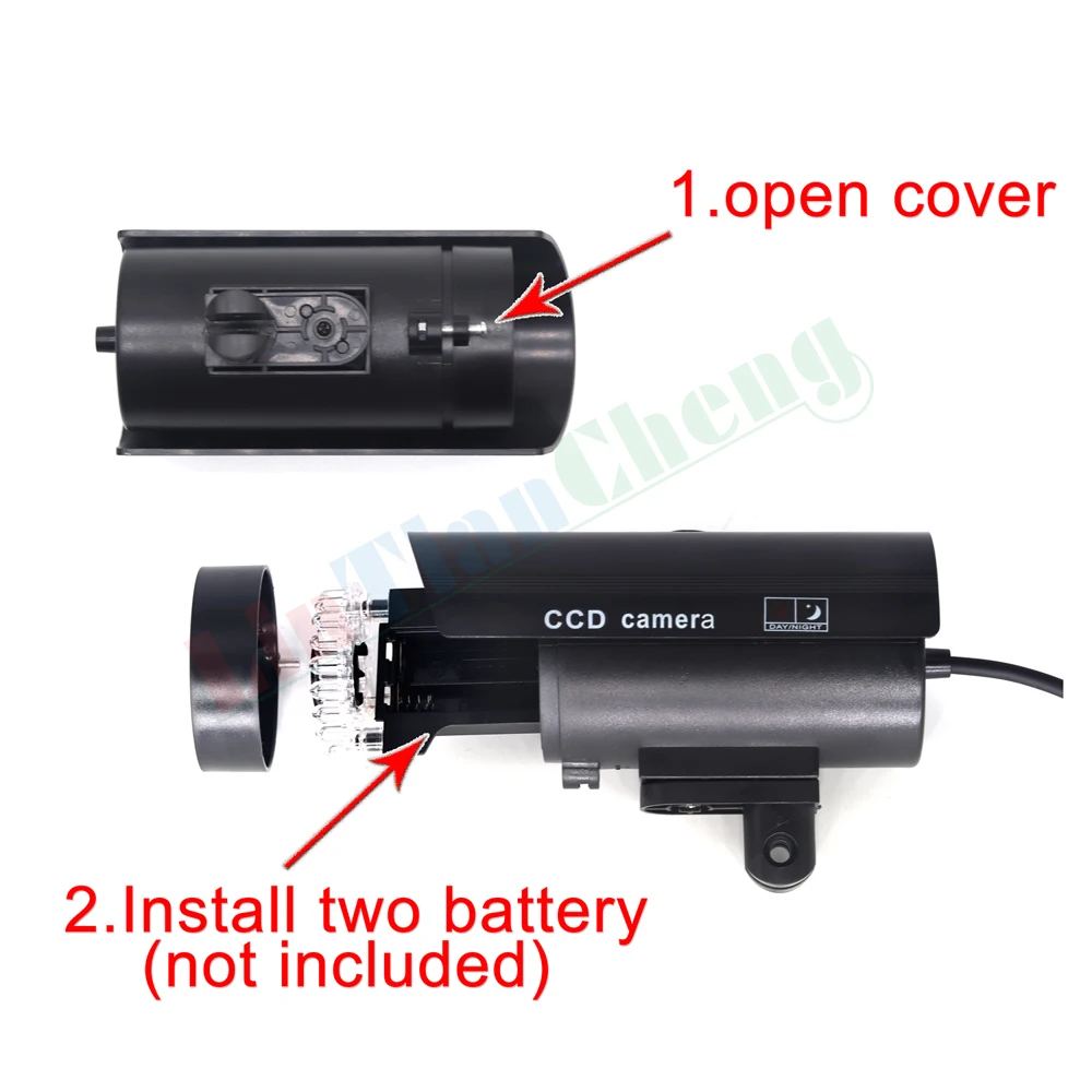 LINTIANCHENG 2 шт. манекен Камера с мигающие светодиодные фонари для безопасности Водонепроницаемый дома поддельные камера наружного наблюдения