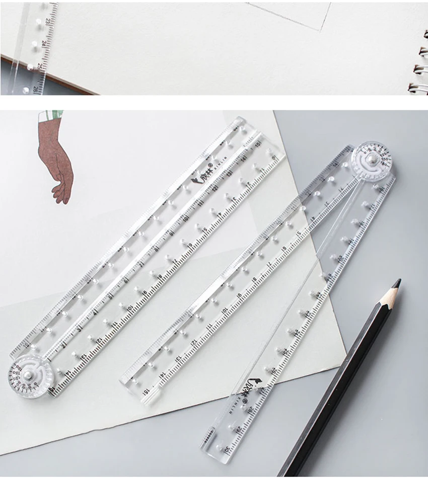 clear plastic acrylic folding straight rulers 30cm drawing kid school supplies X