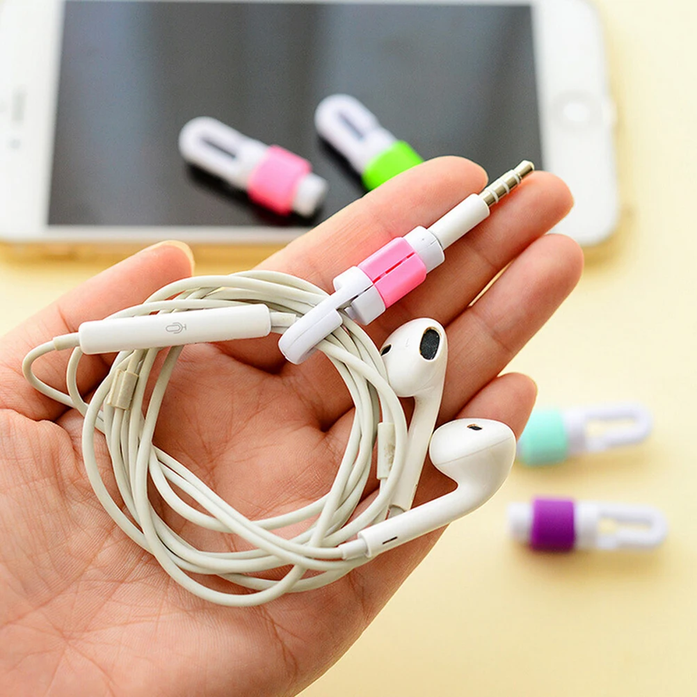 2/10pcs Earphone Line Winder Protector Cover Saver Liberator  For Apple Iphone 4 5 5s 6 6s Plus For Android HTC Huawei