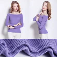 Женский свитер на осень и зиму с вырезом лодочкой, свитер с длинным рукавом, вязаный свитер