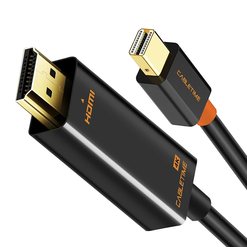 Кабель Cabletime Mini Displayport 1,2 Кабель DP-HDMI Thunderbolt to HDMI кабель адаптер 4K* 2K HDMI DisplayPort кабель 1080P для ТВ N043