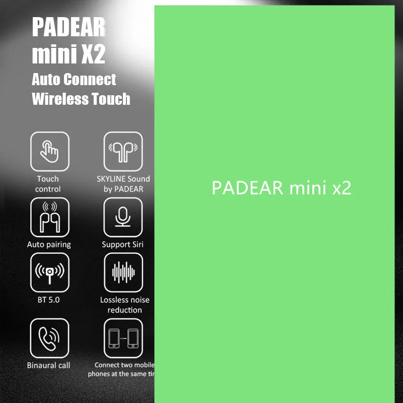 Padear mini X 2 Bluetooth гарнитура наушники беспроводные наушники не i11 i10 i11 для Iphone Android X xs RS Sumsung