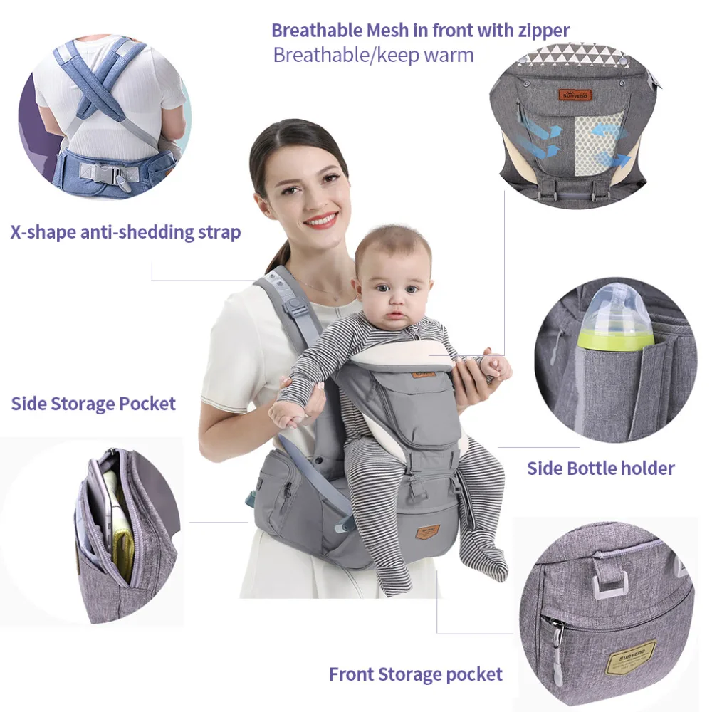 Sunveno nuevo bebé compañías ergonómico bebé abrigo mochila portador taburete del abrigo para canguro recién nacido bebé Honda 20 kg montones - 3