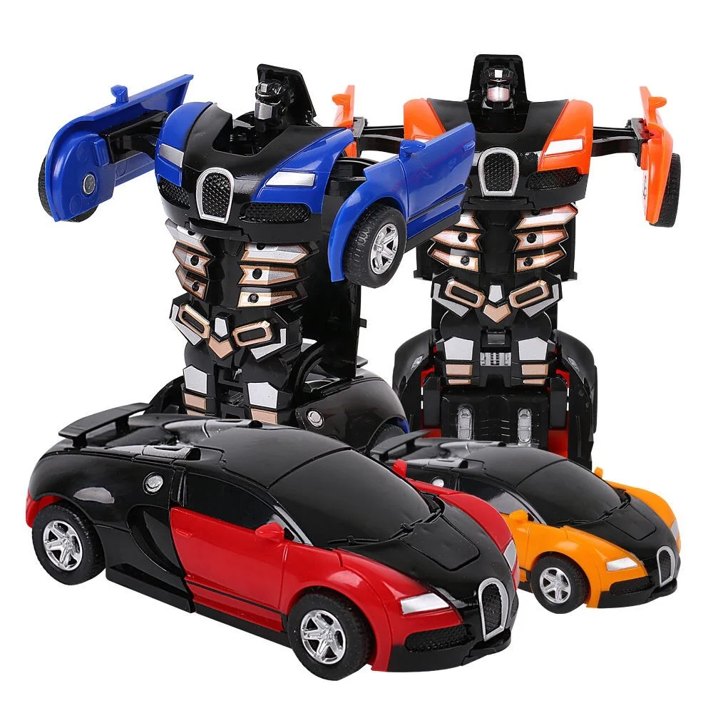 

Inertial Price Transformed Toy Diamond 5 Children Boy Bugatti One Key Inertial Impact PK Auto Robot Impact deforms into robots