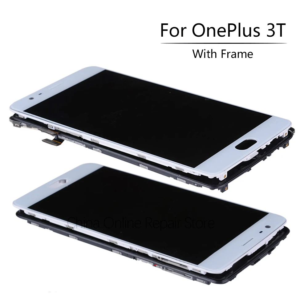 ЖК дисплей 5 дюйма для Oneplus 3 3T A3010 A3000 сенсорный экран с дигитайзером и рамкой Oneplus3 1