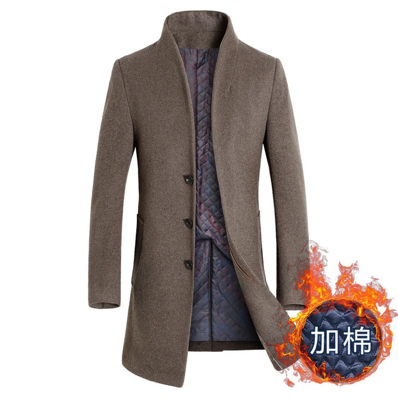 BOLUBAO Autumn Winter Men Wool Blends Coats Men's Solid Color Slim Fit Trench Coat Casual Brand Quality Wool Blends Coat Male