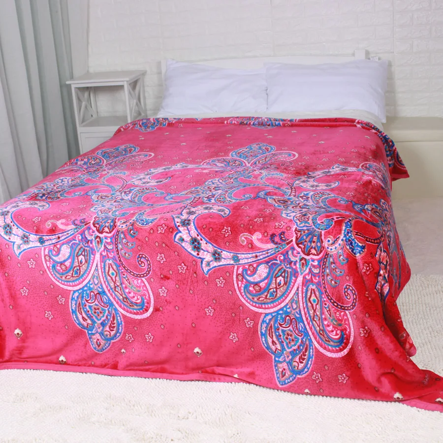 Traditional Chinese Style Red Flannel Fleece Throw Blanket Wedding
