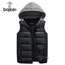 Мужская толстовка без рукавов, жилет для зимы и осени, белый утиный пух, Мужская Классическая однотонная Толстая Теплая Повседневная куртка для колледжа, мужской жилет s