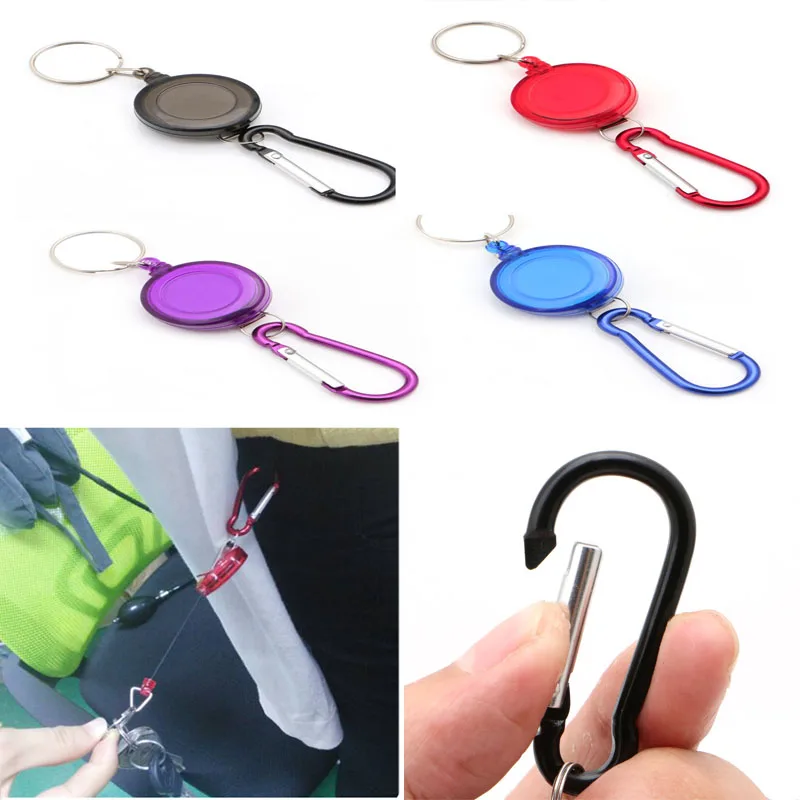

Badge Spreader Carabiner Recoil Retractable Reel Strap Belt Chain Ring Clip Key