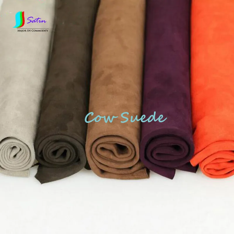 Черный/красный/кофе/коричневый коровья кожа ткань, Воловья кожа бархат для DIY одежды, мешок материал, Коровья замша S0577H