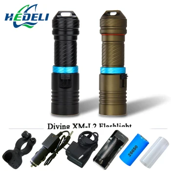 

powerful led diving flashlight cree xm l2 Underwater lamp scuba lanterna waterproof linterna zaklamp 26650 or 18650 LED torch