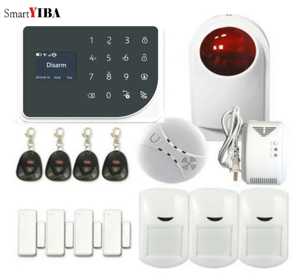 

SmartYIBA Wireless Siren Home Security WIFI GPRS GSM Alarm system APP Remote Control Gas Smoke Fire Sensor Detector