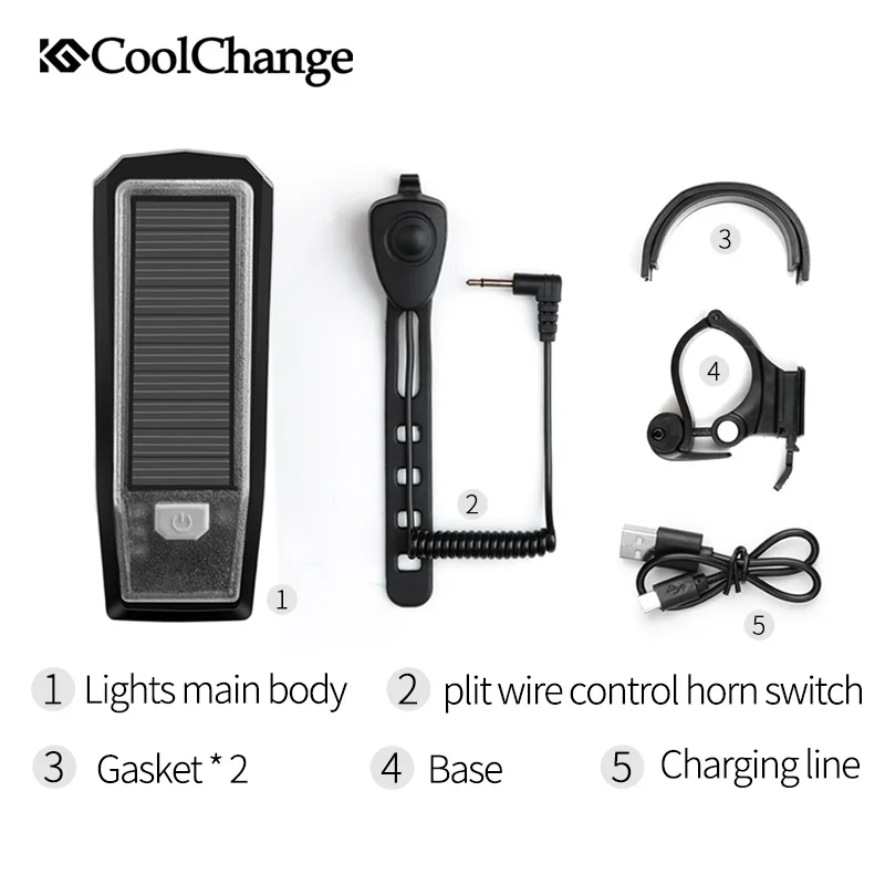 CoolChange светодиодный фонарик Передняя Солнечная велосипедная фара красная Ретро