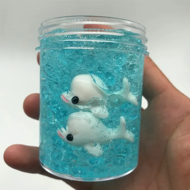 kawaii Transparent crystal clear slime mud ocean dolphin duck slime modeling clay polymer clay slime antistress toy for children kawaii Transparent crystal clear slime mud ocean dolphin duck slime modeling clay polymer clay slime antistress toy for children