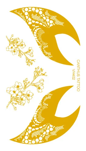Rocooart VH2 водостойкая Татуировка Золотое перо Flying See Mews поддельные блестящие металлические Временные татуировки стикер Taty tatuagem - Цвет: VH402G