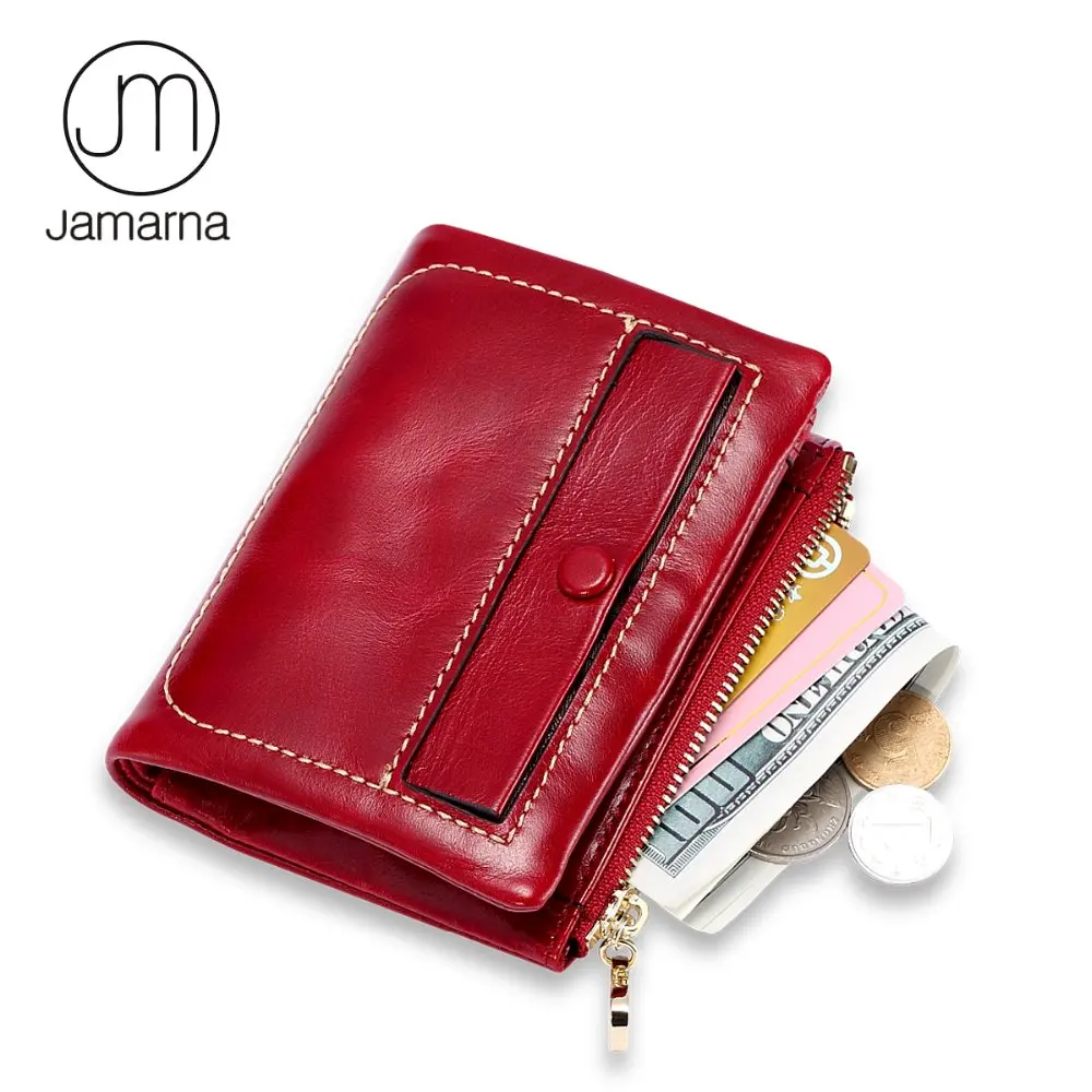 Jamarna Brand Wallet Women Small Genuine Leather Women Purse Card