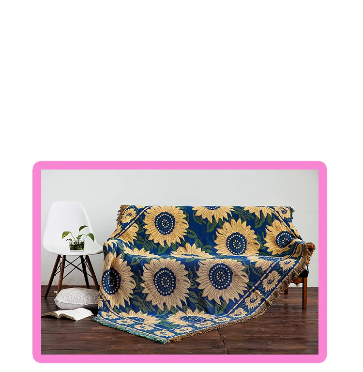 Цветок хлопок одеяло для дивана декоративный чехол Высокое качество Европейский стиль сшитое путешествие самолет одеяло Здоровый Коврик