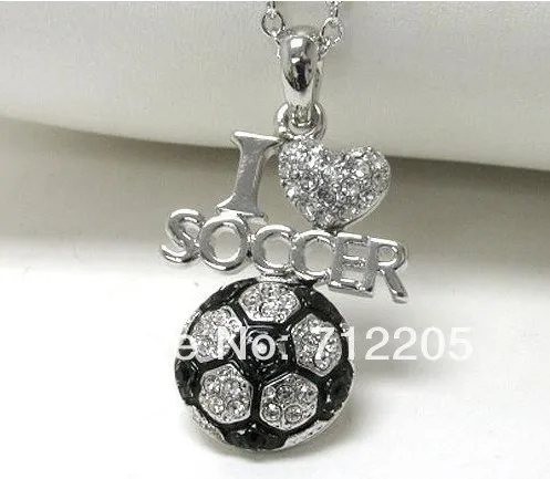 Ожерелье и подвеска с родиевым покрытием для занятий футболом | Украшения