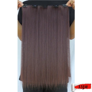 5 шт./лот Xi. rocks 5 зажим для наращивания волос 50 см волосы синтетические на зажимах для наращивания 50 г прямые шпильки для волос Puce красный 33J - Цвет: 33J #