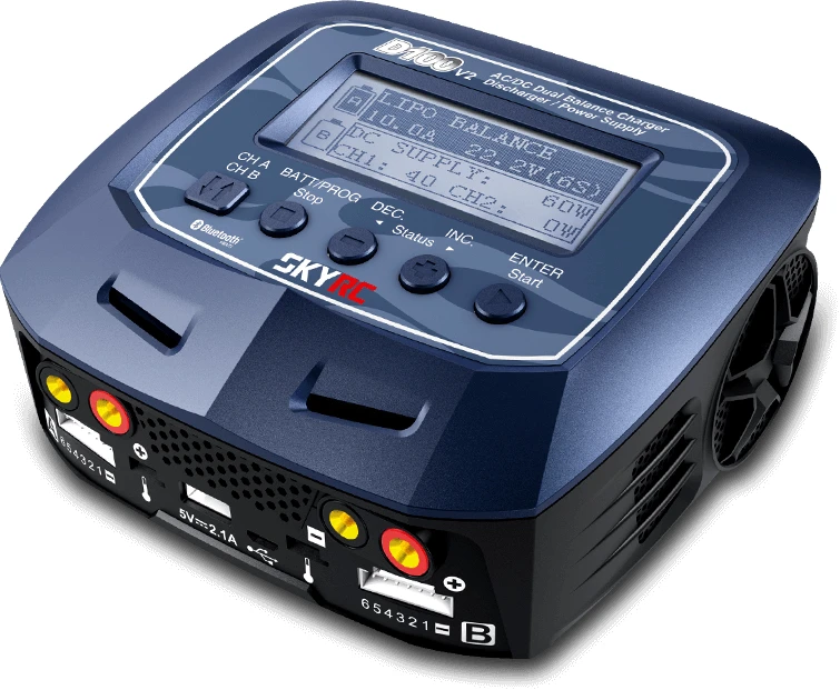 D100 V2 AC / DC Dual Balance Charger Discharger / Power Supply US / EU Plug for LiPo/ LiFe/ LiIon/ LiHV/ NiMH/ NiCd/ Pb Battery