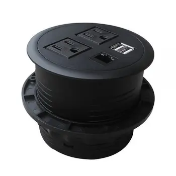 

US desk grommet with 2 USA power 1 internet dual charge USB for home office Power DataHub Tap Grommet