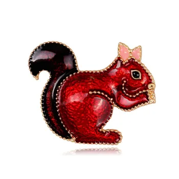 

Costume Rhinestone Squirrel Brooches Collar Pins enamel Corsage Squirrel Animal Badge lapel pin brooches