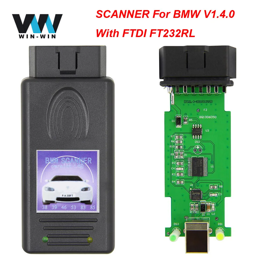 Для BMW V1.4.0 FTDI FT232RL OBD2 сканер автоматический инструмент разблокировка версии 1.4.0 Бортовая Диагностика машины авто инструмент автомобильный IKE/LCM/EWS