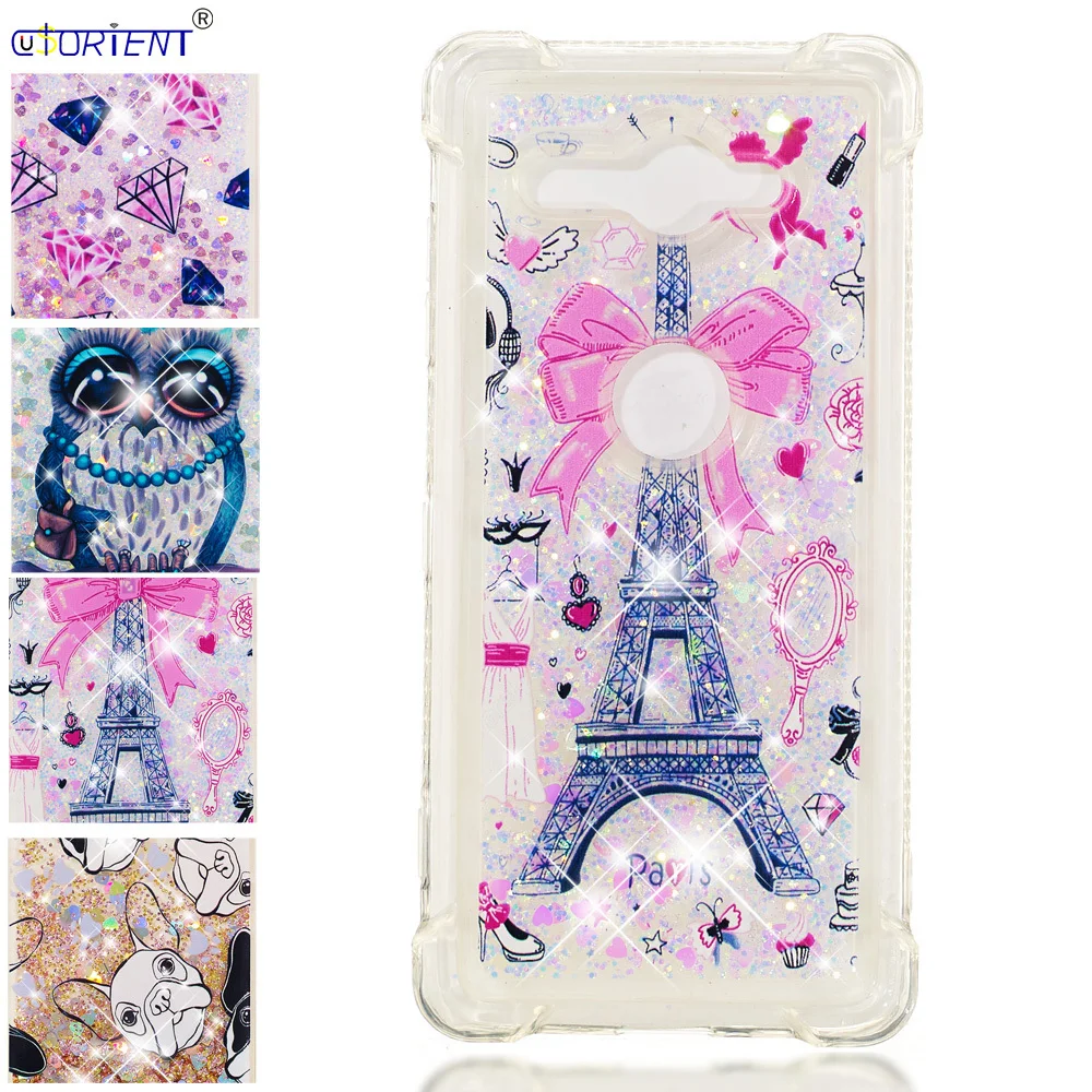 

Glitter Case For Sony Xperia XZ2 Compact Bling Dynamic Liquid Quicksand Soft Silicone Phone Case H8324 H8314 Bumper Cover Funda
