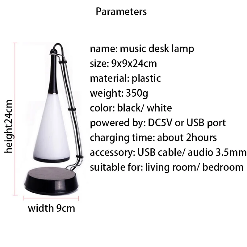 Новинка Беспроводной Bluetooth Динамик настольная лампа USB Touch 5 В светодиодный настольный ночник Смарт Музыка стерео Динамик Настольный