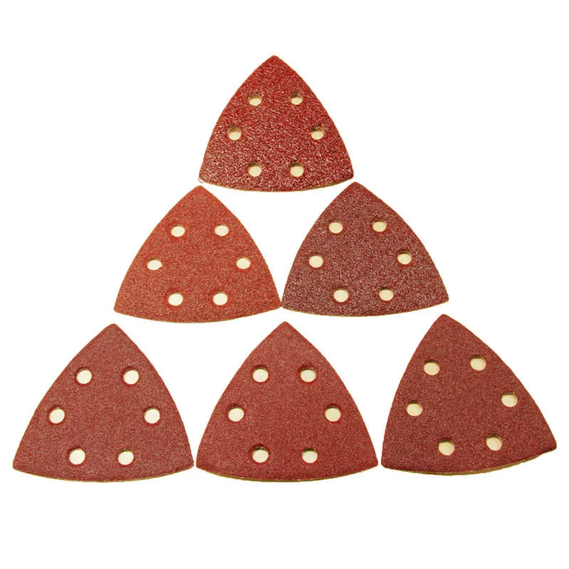 TASP 25 Pieces 93mm Hook & Loop Delta Sand Paper Sheet for Sanding with Grit 60 80 120 180 240 Tools Accessories