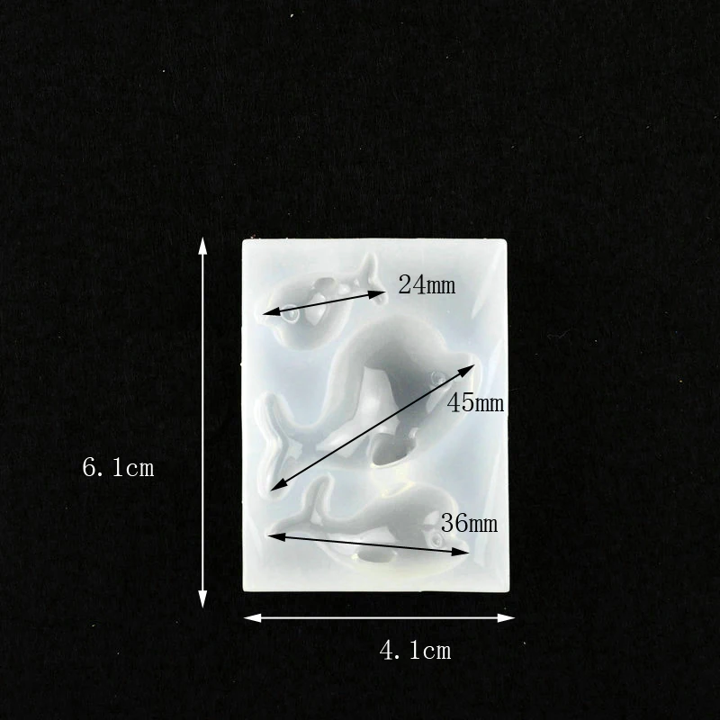 1 = 3 шт. 3D Симпатичные Дельфин Кристалл Смола клей УФ смолы милые половина стерео Силиконовые формы ручной инструмент эпоксидная смола формы