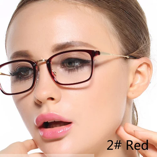 Red Frame Рамка TR90 в Корейском стиле с изображением Красной площади прозрачные линзы Moypia Для женщин очки Оптические Модная брендовая легкая по рецепту черный Винтаж очки - Цвет линз: Red Frame