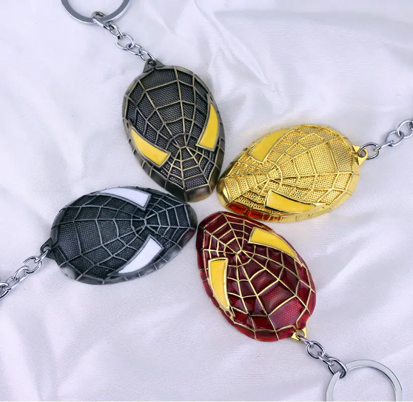 Buy Movie Jewelry Spiderman Keychain The Amazing Spider man Mask Keyring Metal
