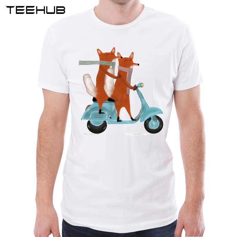 Мужская футболка с принтом в виде лисы TEEHUB Повседневная забавным животных крутые