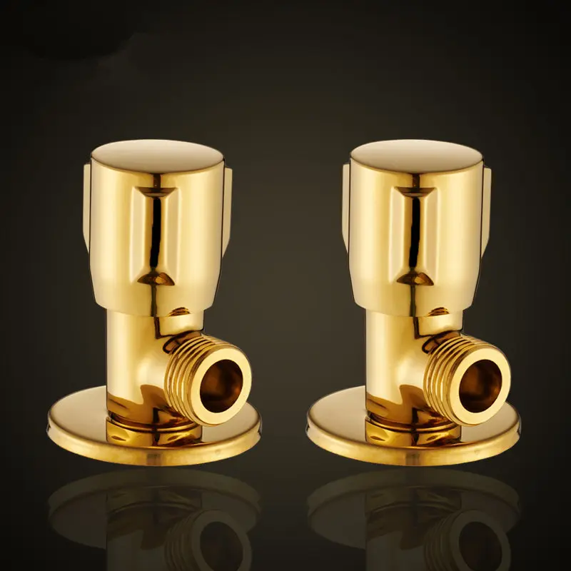 

Filling Valves Copper Angle Valves 1/2"Male x 1/2" Male Bathroom Bidet Valve Bathroom Accessories Gold/Rose gold/Chrome Finished