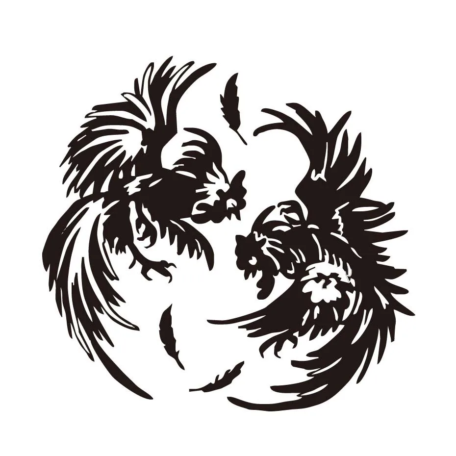 US $2.36 11% OFF|Personality Fighting Roosters Decal Sticker Chicken Car Tr...