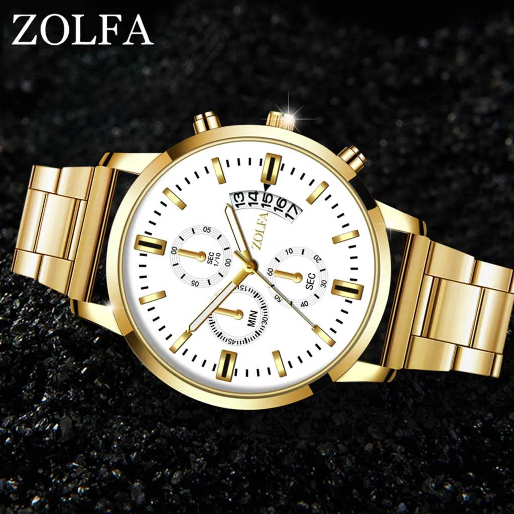 Mens Watches Top Brand Luxury Watches Quartz Watch Steel Dial Casual gold Bracele Watch relojes para hombre часы мужские#10