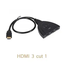 Мини 3 порта Переходник HDMI разветвитель Кабель 4 к* 2 к USB Переключатель концентратор коробка HDMI 1080P коммутатор 3 в 1 выход порт концентратор для DVD HDTV Xbox черный