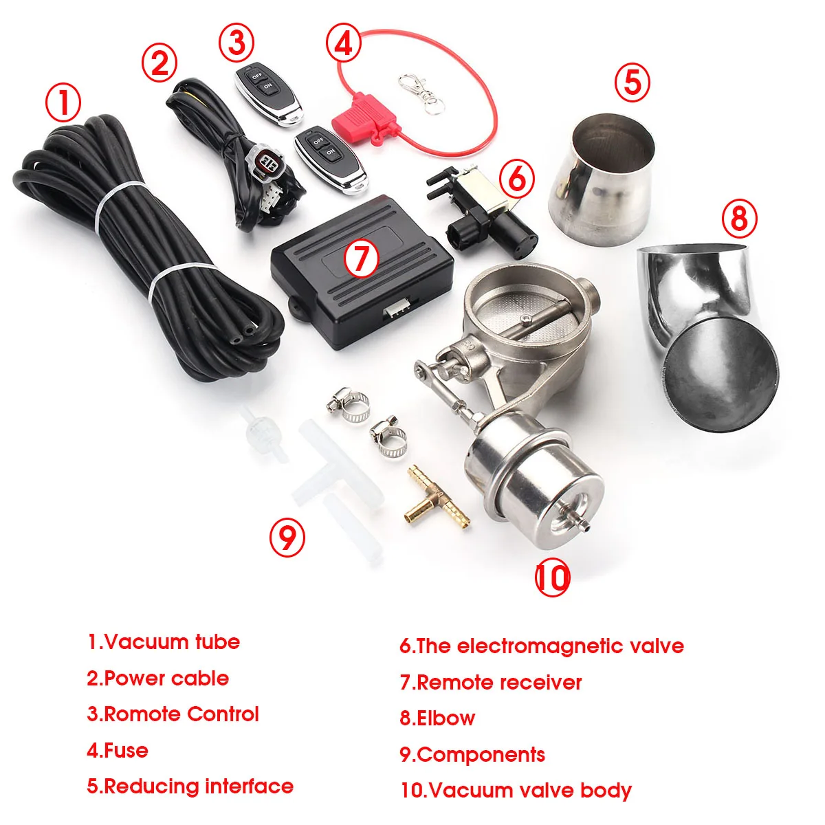 2.5 63mm Exhaust Control Valve Set Vacuum Actuator