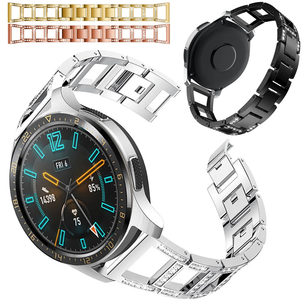 

Stainless Steel Watch Band Strap For HUAWEI WATCH GT Replacement Women Rhinestone Watch Bracelet Band For Huami Amazfit 2/2S